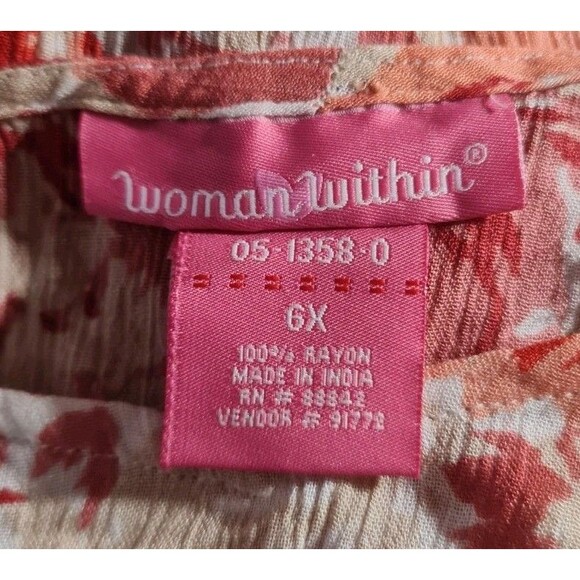 WOMAN WITHIN Women Plus Size 6X Floral Maxi Dress Crew Neck Sleeveless 115A - Picture 4 of 5